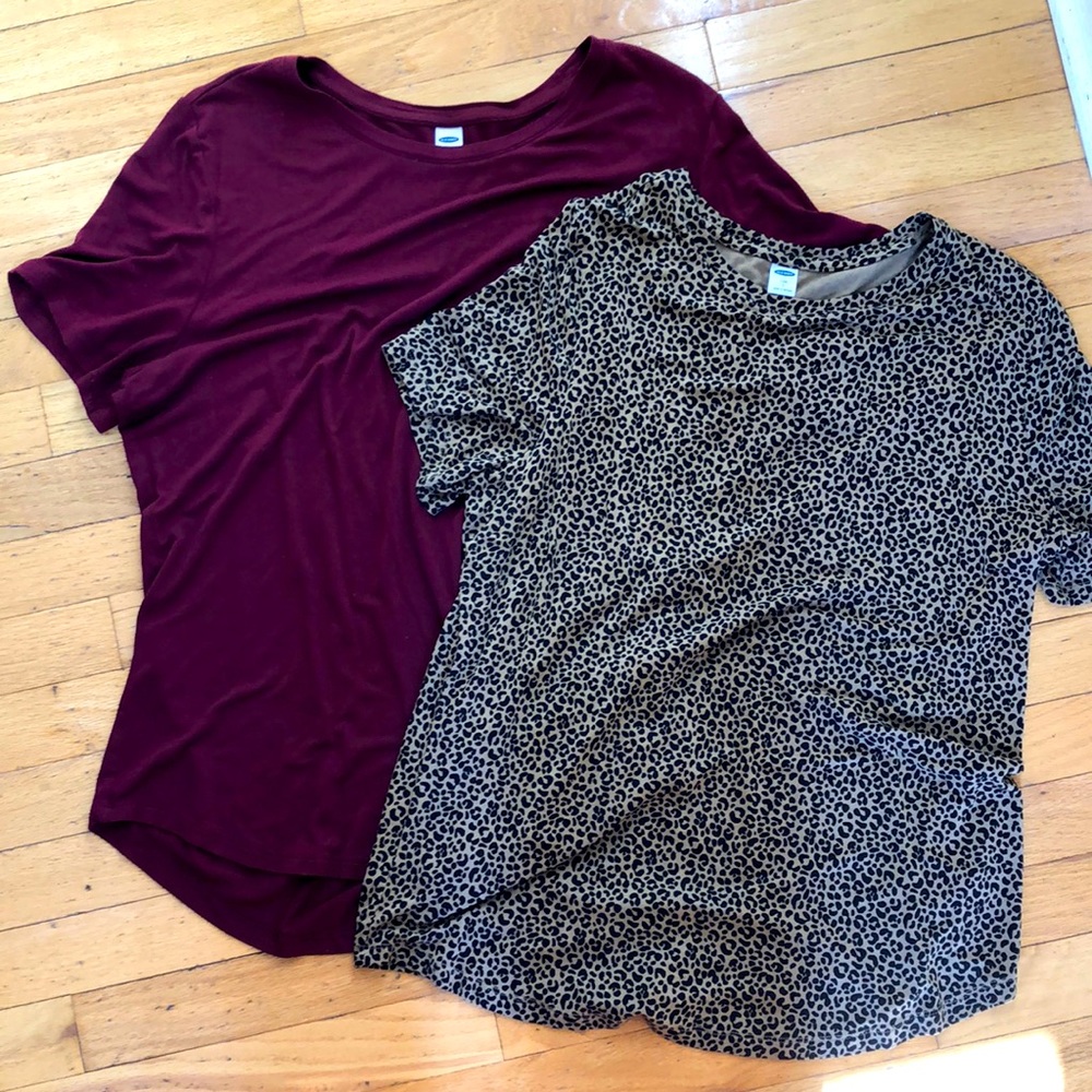 VGUC 2-Pack Old Navy Luxe SS Tee Shirts | Size LARGE